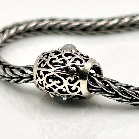 PANDORA Signature Heart Moonstone Charm June Birthstone Bead 925 ALE Authentic - Picture 7 of 8